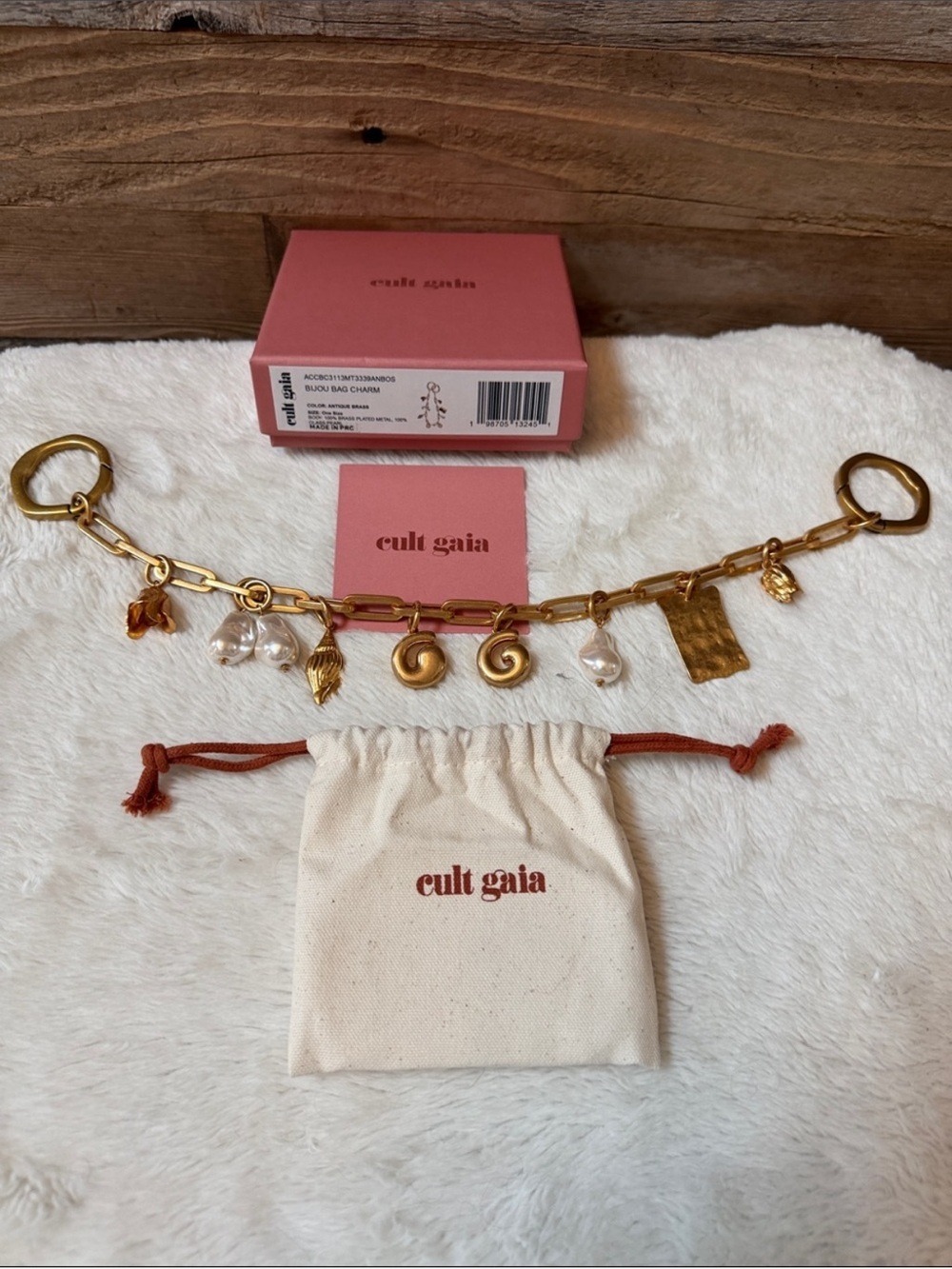 Cult Gaia Buou Antique Brass Bag Charm New In Box - Picture 8 of 10
